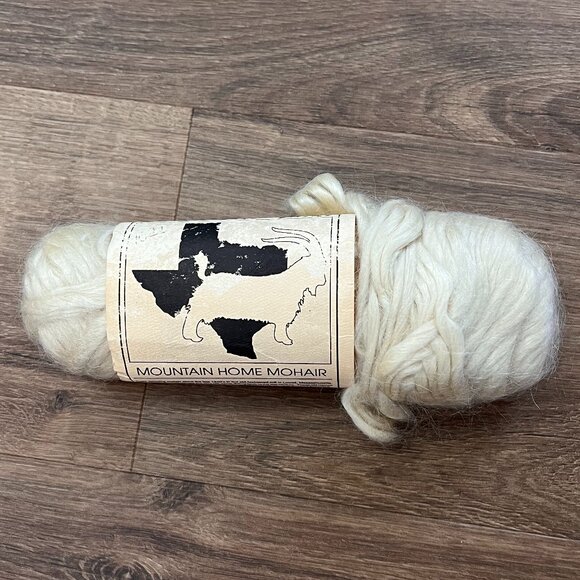 Vintage Mohair Natural Fiber Hand Spun Ivory Heavy Yarn- Mountain Home Mohair - Picture 3 of 11